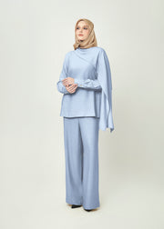 Asym Draped Sets - Powder Blue by Minnaba